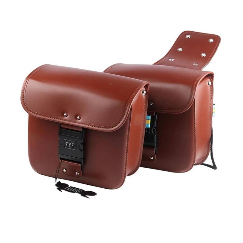 Motorcycles Saddle Bags Tool Box Zubehör Motorradgepäck Satteltasche wasserdichte Werkzeugaufbewahrungstaschen Für R Nine Für T NineT R9T Für Pure Racer Scrambler Motorbike Saddle Bag(A(Brown)) von FEILIV