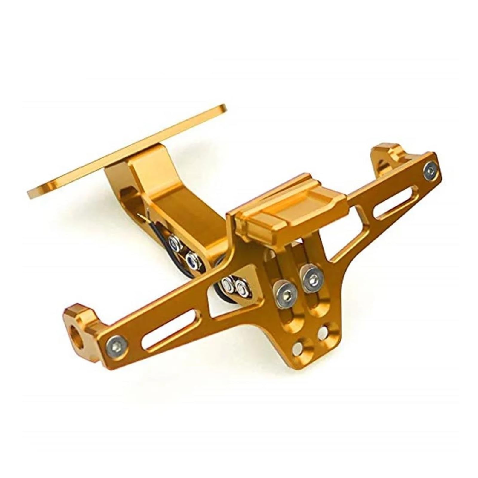 Motorrad-Kennzeichenhalter Eliminator Schwanz Ordentlich Hinten Kennzeichen Halter Motorrad Universal Einstellbar Für CBR 125R Für RC125 200 250 390 Kennzeichenträger Set(Gold) von FEILIV