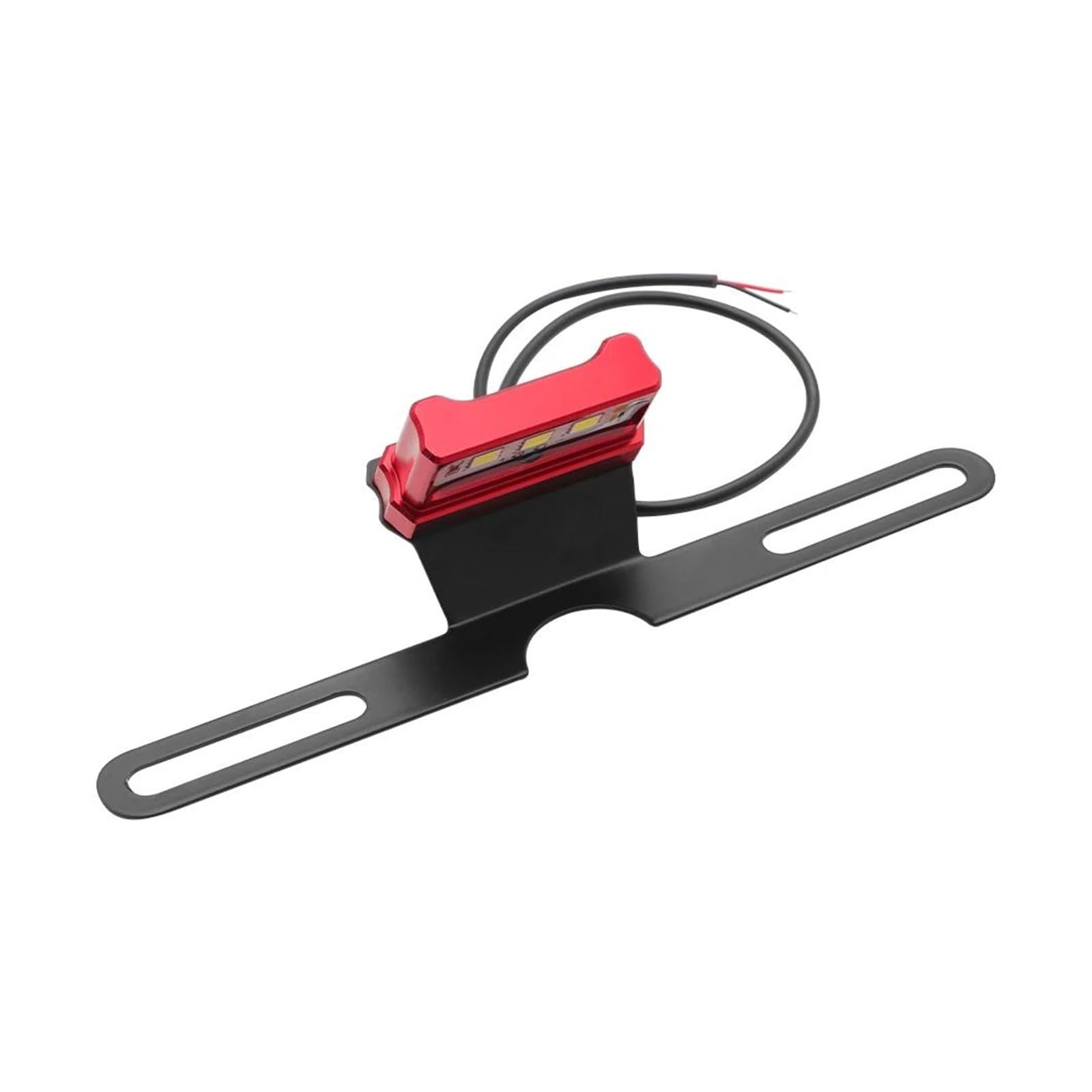 Motorrad-Kennzeichenhalter Halter Halterung Unterstützung Mit Rücklicht Universal Motorrad Hinten Kennzeichen Für Kawasaki Für Suzuki Kennzeichenträger Set(Red) von FEILIV