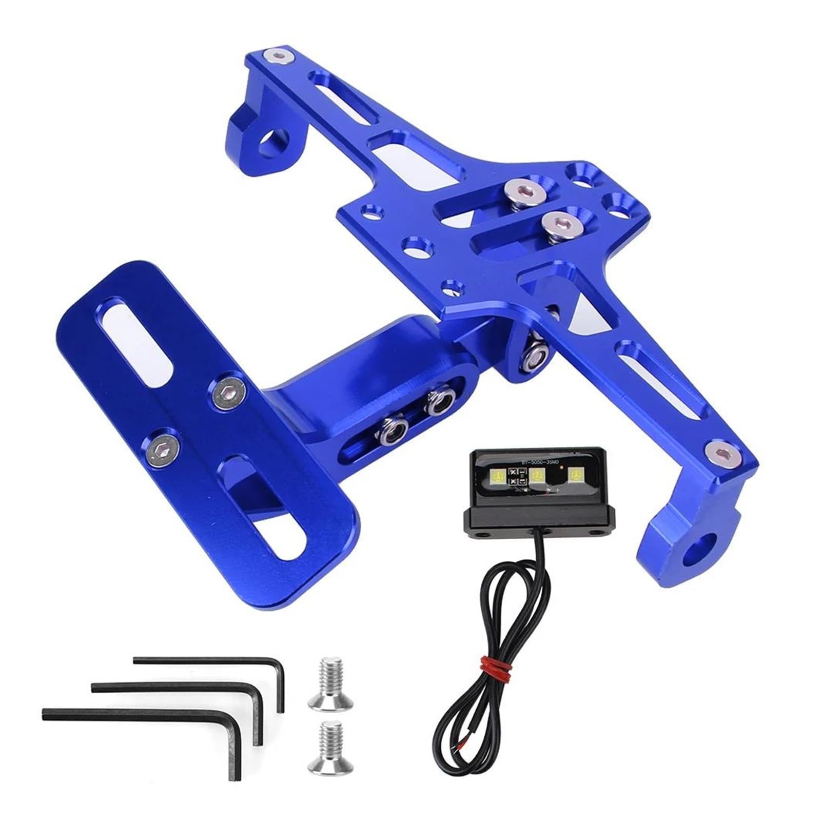 Motorrad-Kennzeichenhalter Kennzeichenhalter Rahmen CNC Aluminium Blinkerhalterung Universal Moto Zubehör Motorrad-Lizenznummer Kennzeichenträger Set(Blue) von FEILIV