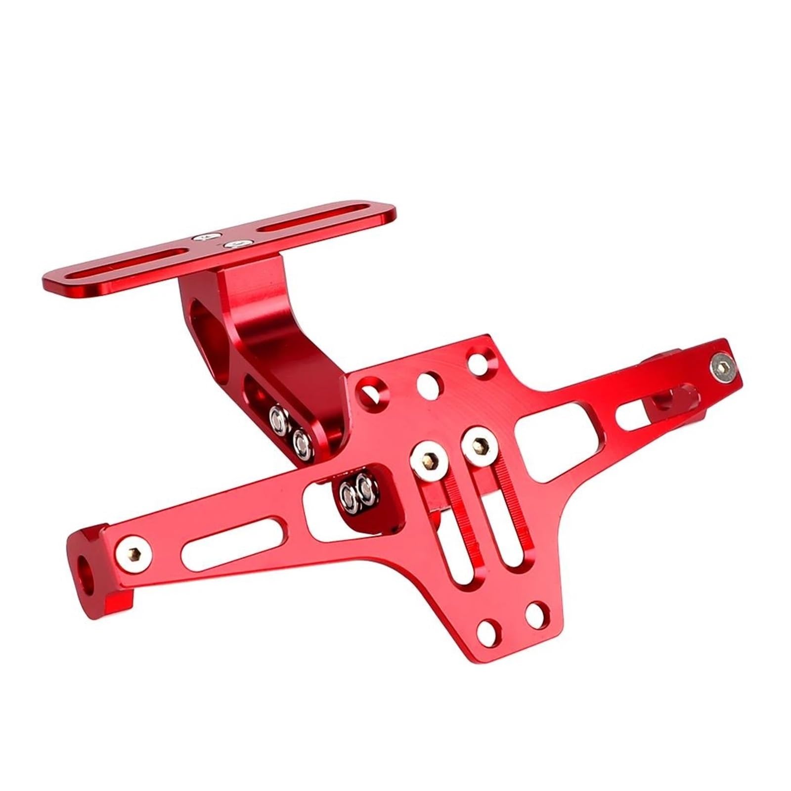 Motorrad-Kennzeichenhalter Motorrad Hinten Kennzeichen Halter Aluminium Legierung Moto Zubehör Schwanz Halterung Rahmen Eliminator Kit Einstellbar Kennzeichenträger Set(Red) von FEILIV