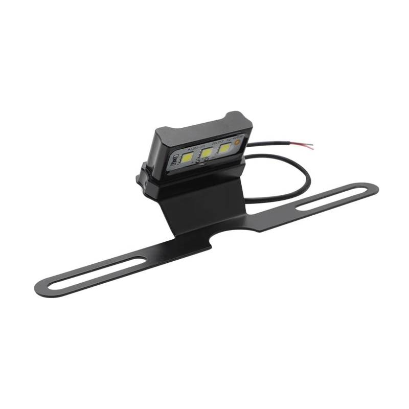 Motorrad-Kennzeichenhalter Plattenhalter-Halterung Mit LED-Rücklicht, Universal-Motorrad-Hecklizenz Für Kawasaki Für Suzuki Kennzeichenträger Set(Black) von FEILIV