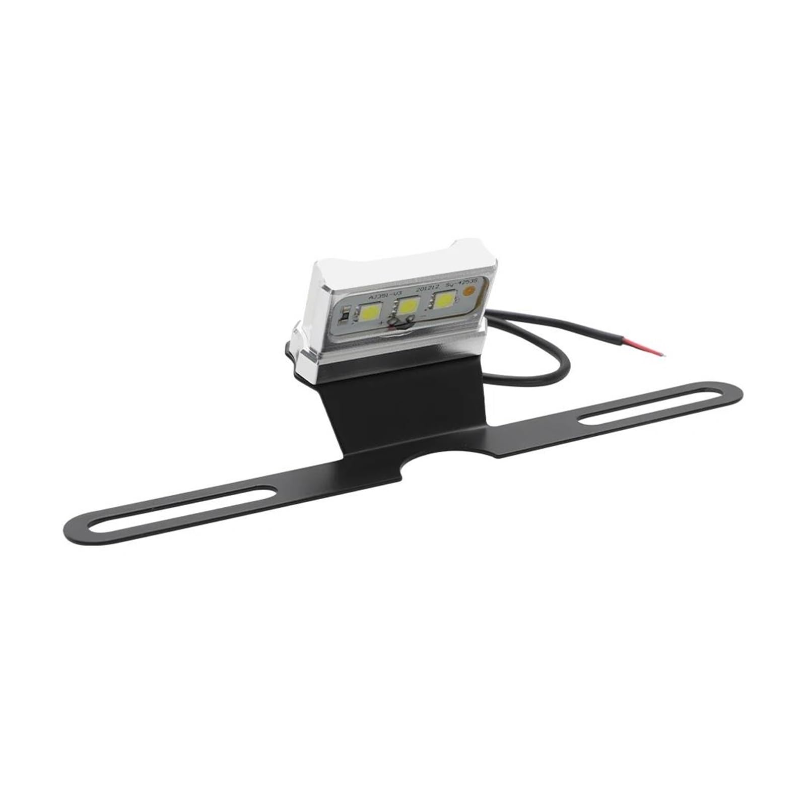 Motorrad-Kennzeichenhalter Plattenhalter-Halterung Mit LED-Rücklicht, Universal-Motorrad-Hecklizenz Für Kawasaki Für Suzuki Kennzeichenträger Set(Silver) von FEILIV