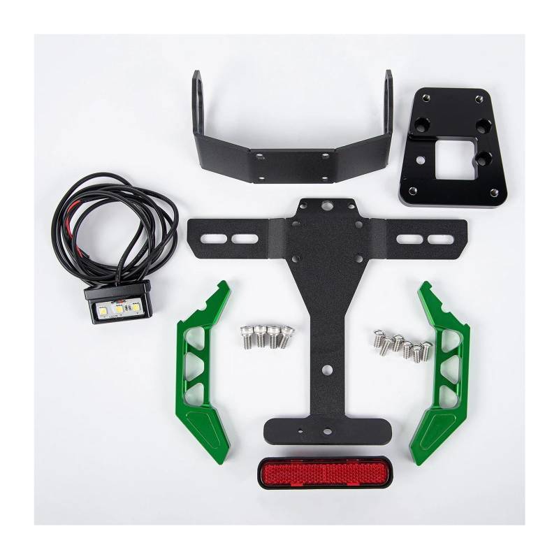 Motorrad-Kennzeichenhalter Rücklicht Halterung Ordentlich Eliminator Zubehör Motorrad Kennzeichen Halter Für Kawasaki Für Z900 ZH2 2020 2021 2022 2023 Kennzeichenträger Set(Green) von FEILIV