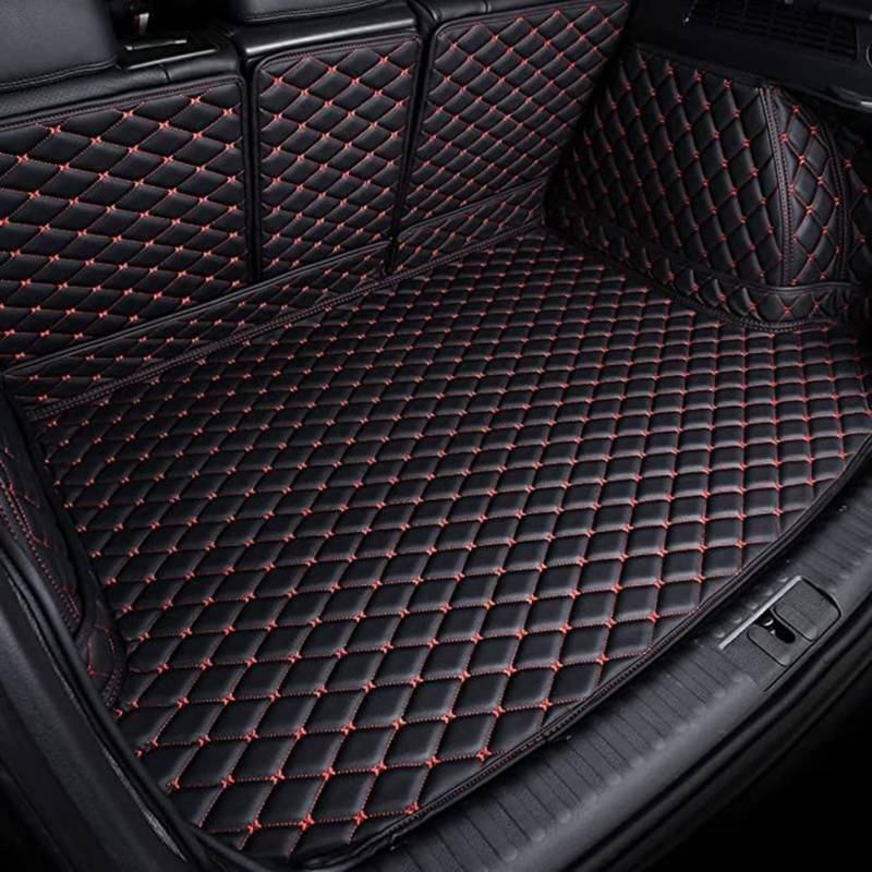 Auto-Kofferraummatten aus Leder für Benz CLA C117 X117 2013-2019, Cargo-Teppich, Kofferraummatte, Kratzfeste Matte, Innenzubehör,a/Black-Red von FELEA