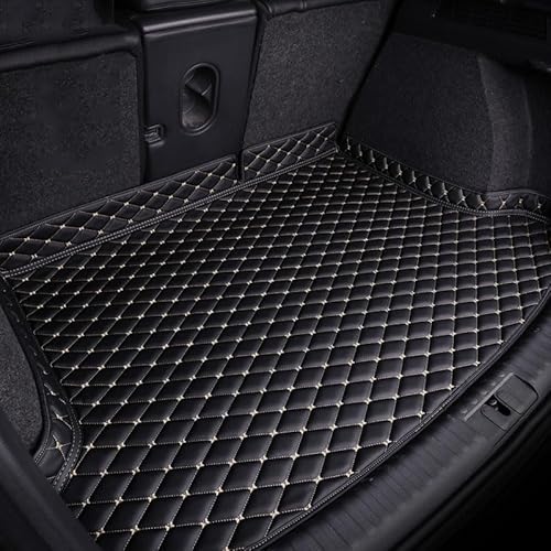 Auto-Kofferraummatten aus Leder für VW Golf 7 2014-2020, Cargo-Teppich, Kofferraummatte, Kratzfeste Matte, Innenzubehör,a/Black-White von FELEA