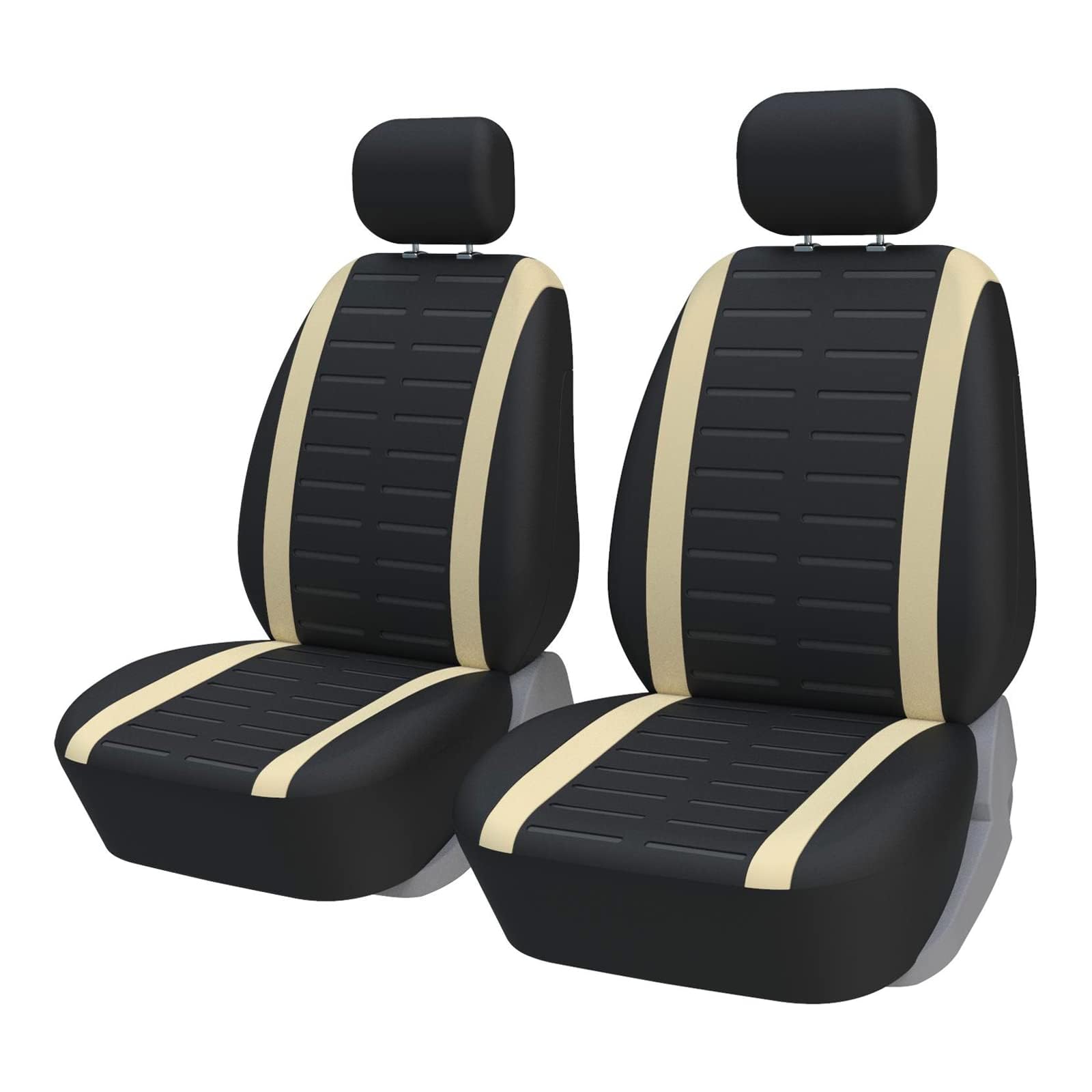 FELEA 2 Stücke Sitzbezüge Auto Schonbezüge Universal, für Audi Q4 e-tron SUV 2021 2022 2023 2024 Autositzbezüge Autozubehör Innenraum,B-Beige von FELEA
