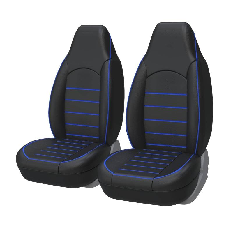 FELEA Sitzbezüge Auto für T-oyota Aygo X AB70 2021-2025, Pu-Leder Autositzbezüge Set Wasserdicht Atmungsaktiver Innenraum Zubehör, B-Blue line von FELEA