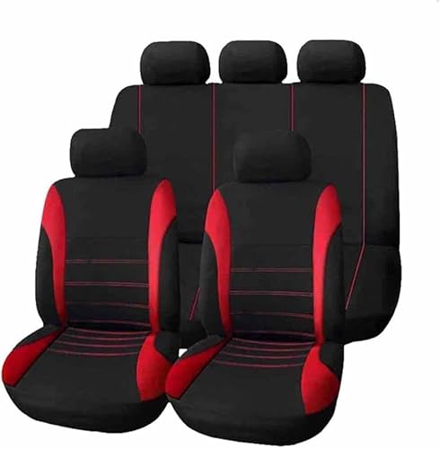 Sitzbezüge Auto Set für Ford Fiesta MK7 2011-2017, Autositzbezüge Seasons Protectors Schonbezüge Sitzschoner Innenraum Zubehör,E-Red von FELEA