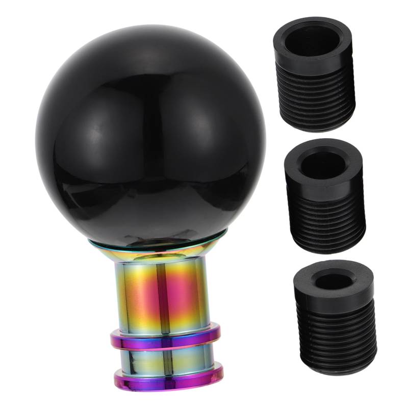 FELTECHELECTR 1 Satz kugeliger Getriebekopf Zubehör für Lenkräder -Schaltknauf Auto Getriebekopf Handbuch Adapter Shifter knob swor Auto-Acryl-Knopf Knopf aus Acryl Rostfreier Stahl Black von FELTECHELECTR