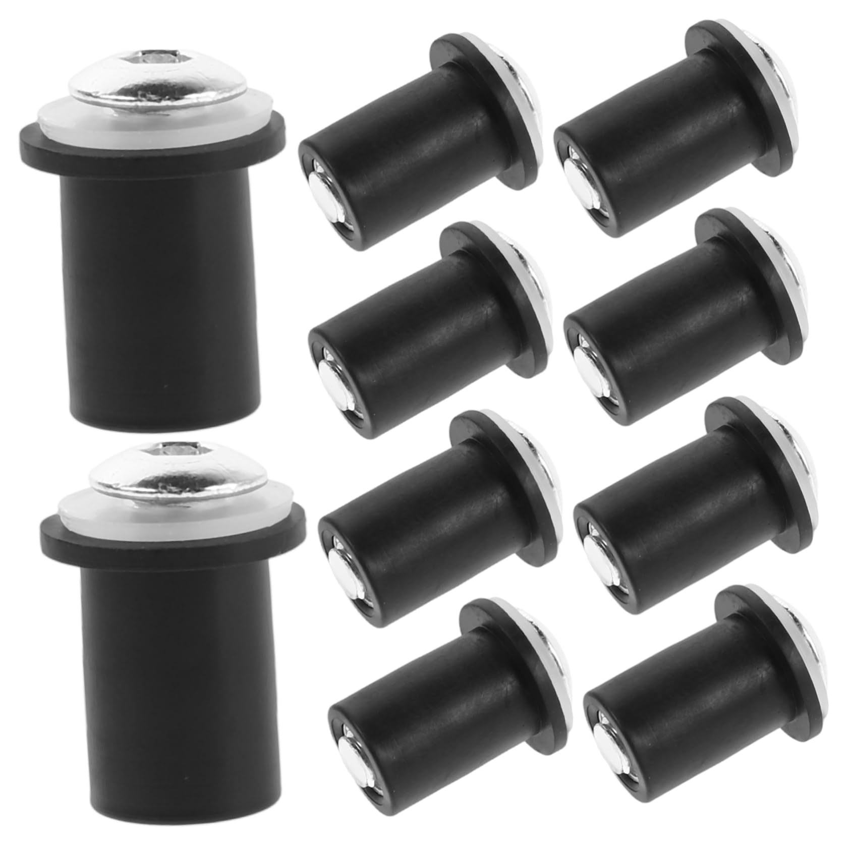 FELTECHELECTR 10 Stück Alu Windschutzscheibenschrauben Wellnut Schraubensatz M5 X 16 Mm Windschutzscheiben Einbausatz Funktioniert Auf OEM Oder Aftermarket Windschutzscheiben In Schwarz von FELTECHELECTR