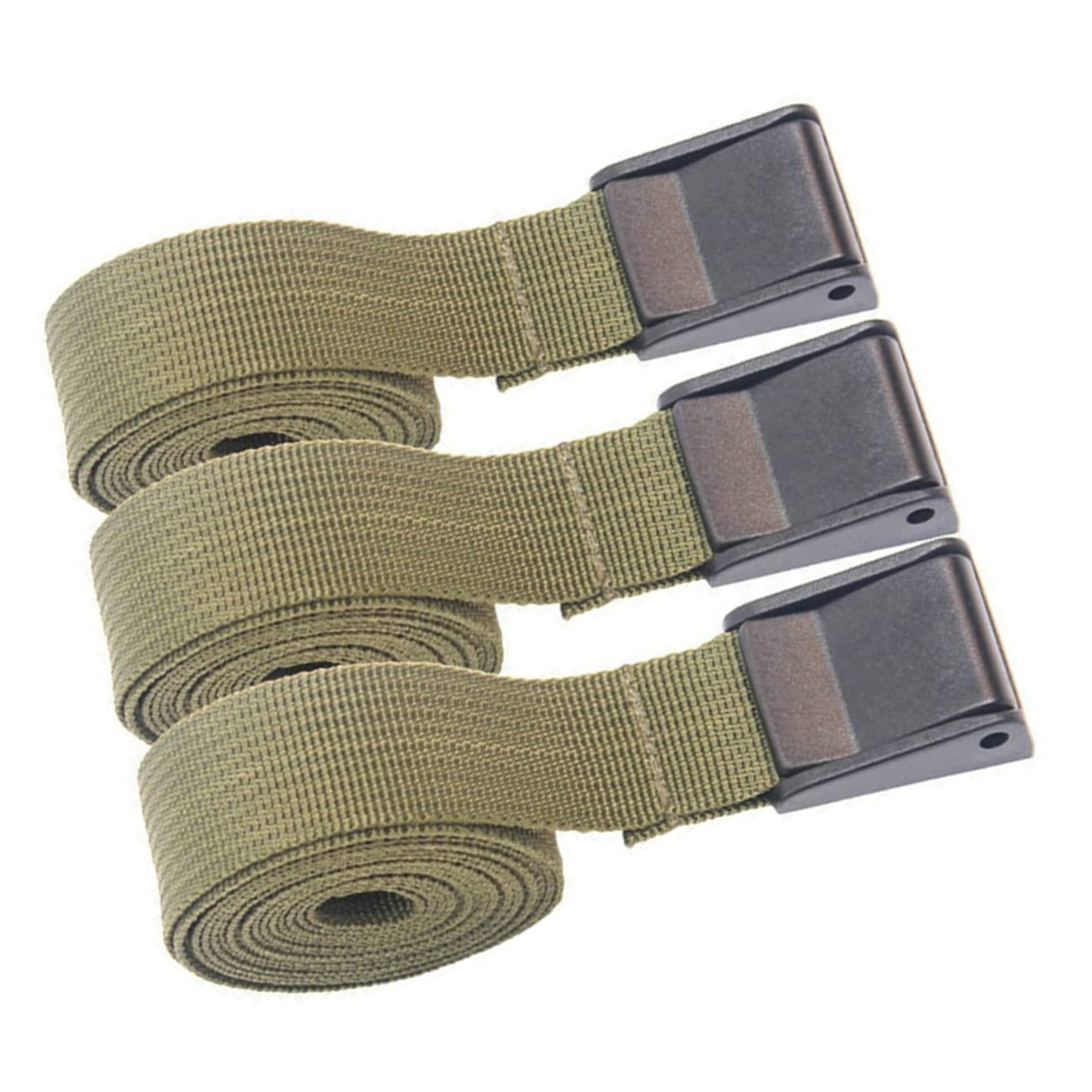 FELTECHELECTR 3St Gepäckband Clip Befestigungsgurte Cargo-Krawatte Fahrzeug Gepäckbefestigungsgurt Cargo-Festgurt Camping-Krawattenbänder Ladungsgurte Gepäckgurt Zurrgurt PP-Gurtband Olive Green von FELTECHELECTR