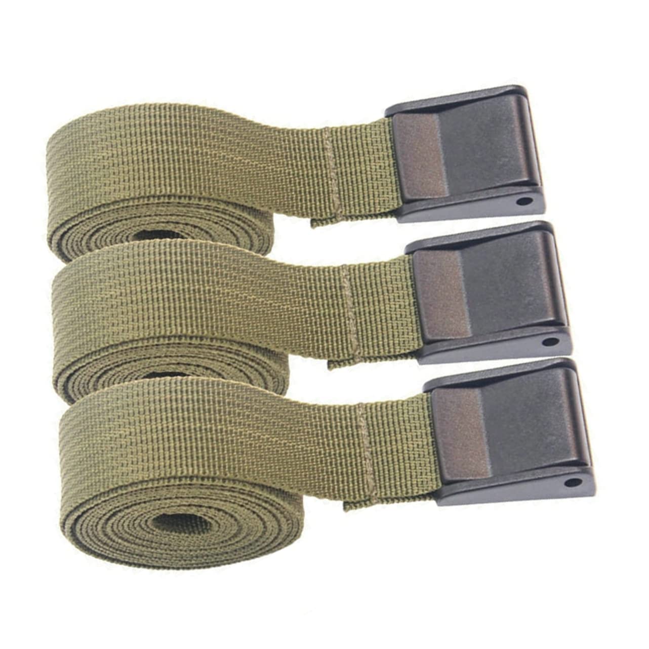 FELTECHELECTR 3st Gepäckband Arterielle Werkzeuge Spurband Festzurren Outdoor-sportgurte Befestigungsgurte Gepäckgürtel Zurrgurt Spanngurte Für Autos Arterienklemme Olive Green Pp-gurtband von FELTECHELECTR