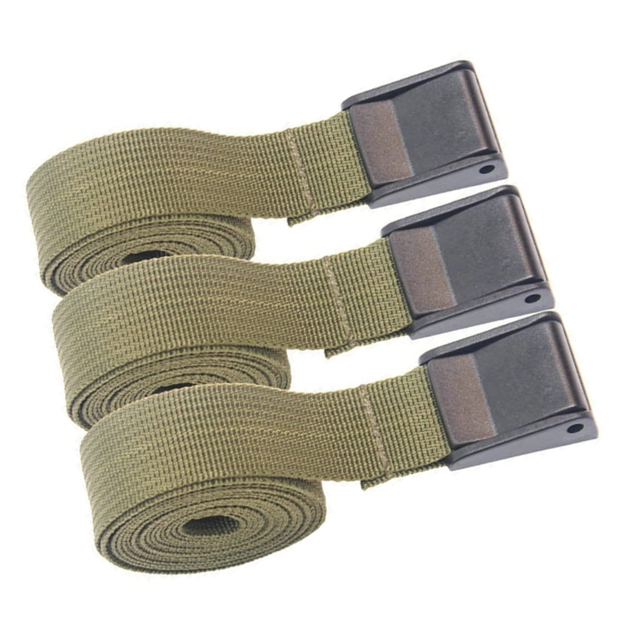 FELTECHELECTR 3st Gepäckband Spanngurte Mit Nockenschnalle Gepäckgürtel LKW-ratschengurte Nockenschnallenriemen Spanngurte Mit Ratsche Rucksackgurte Olive Green Umweltschutz-kunststoffschnalle von FELTECHELECTR