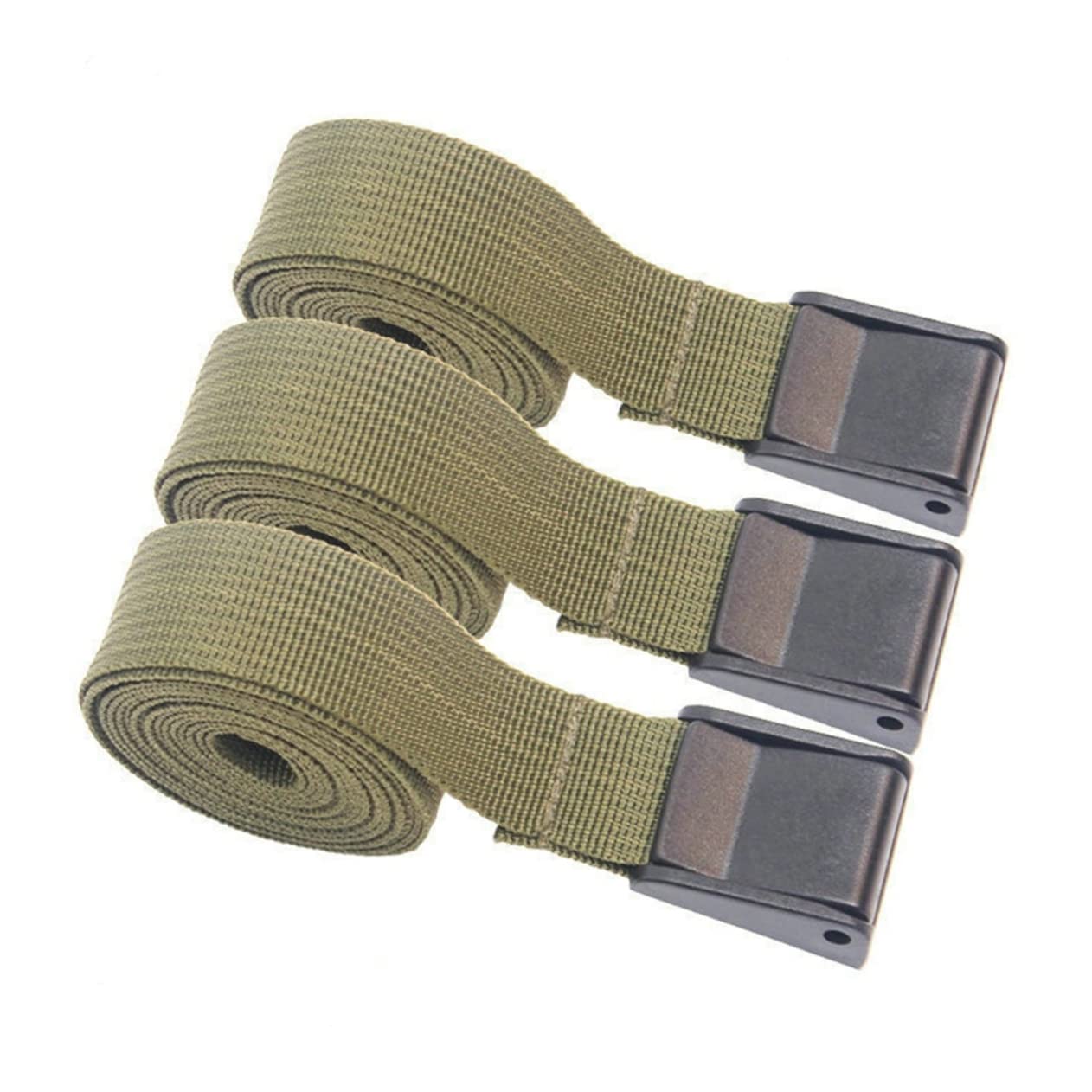 FELTECHELECTR 3st Ladegurt Windfester Clip Unterstützung Einsätze Schwer Camping-krawattenbänder Arterielle Werkzeuge Ratschenzurrgurt LKW-ratschengurte Spanngurte Plane Olive Green Pp-gurtband von FELTECHELECTR