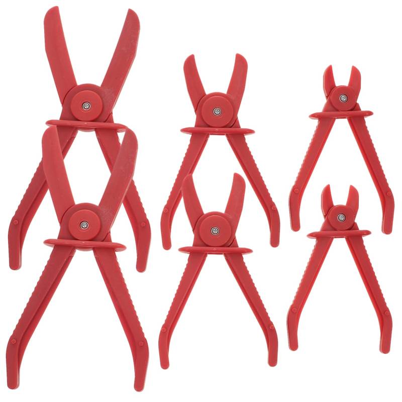 FELTECHELECTR 6st Auto Schlauchschelle Zange Zum Entfernen Von Panel-clips Stiefelklemmenzange Ratsche Auspuffschelle Mini-zange Zange Zum Abziehen Von Schläuchen Sicherungsringzange Plastik Rot von FELTECHELECTR