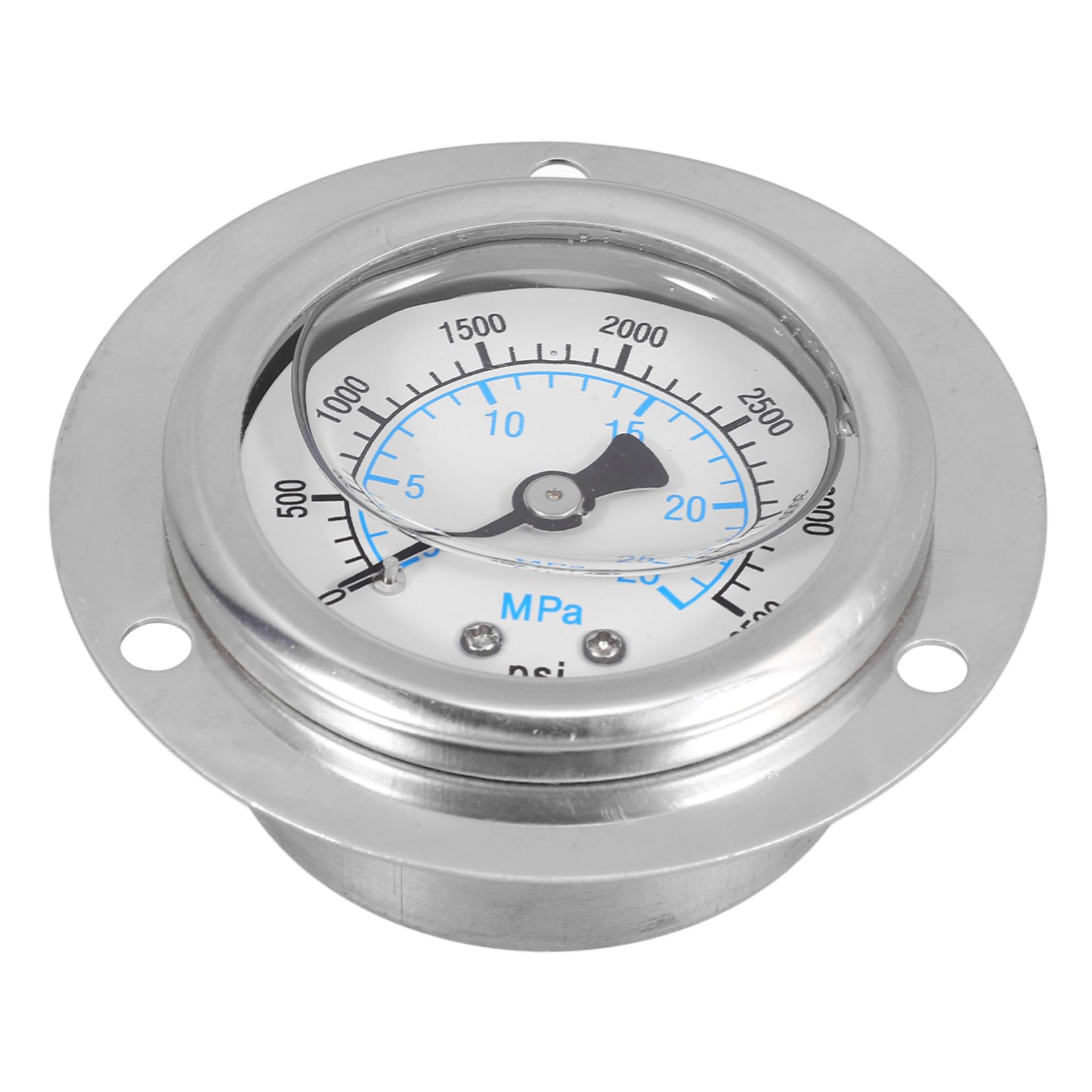 FELTECHELECTR Barometer Flüssigkeitsdruckwerkzeug Manometer Mit Flanschmanometer Manometer Für Schalttafeleinbau Wasserdruckmesser Druckmessgerät Druckanzeige Messgerät. Edelstahl Silver von FELTECHELECTR