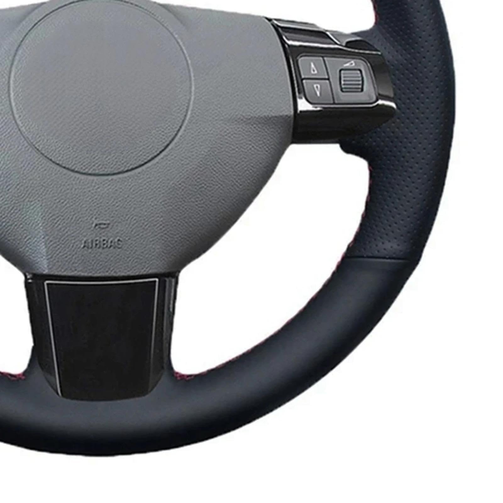 Auto lenkradbezug Schwarzer Lenkradbezug aus echtem Leder zum Selbermachen für Opel Astra (h) Signum Corsa 2004-2009 Zaflra (b) 2005-2014 Vectra (c) (hellblauer Faden) von FEMNAPKN