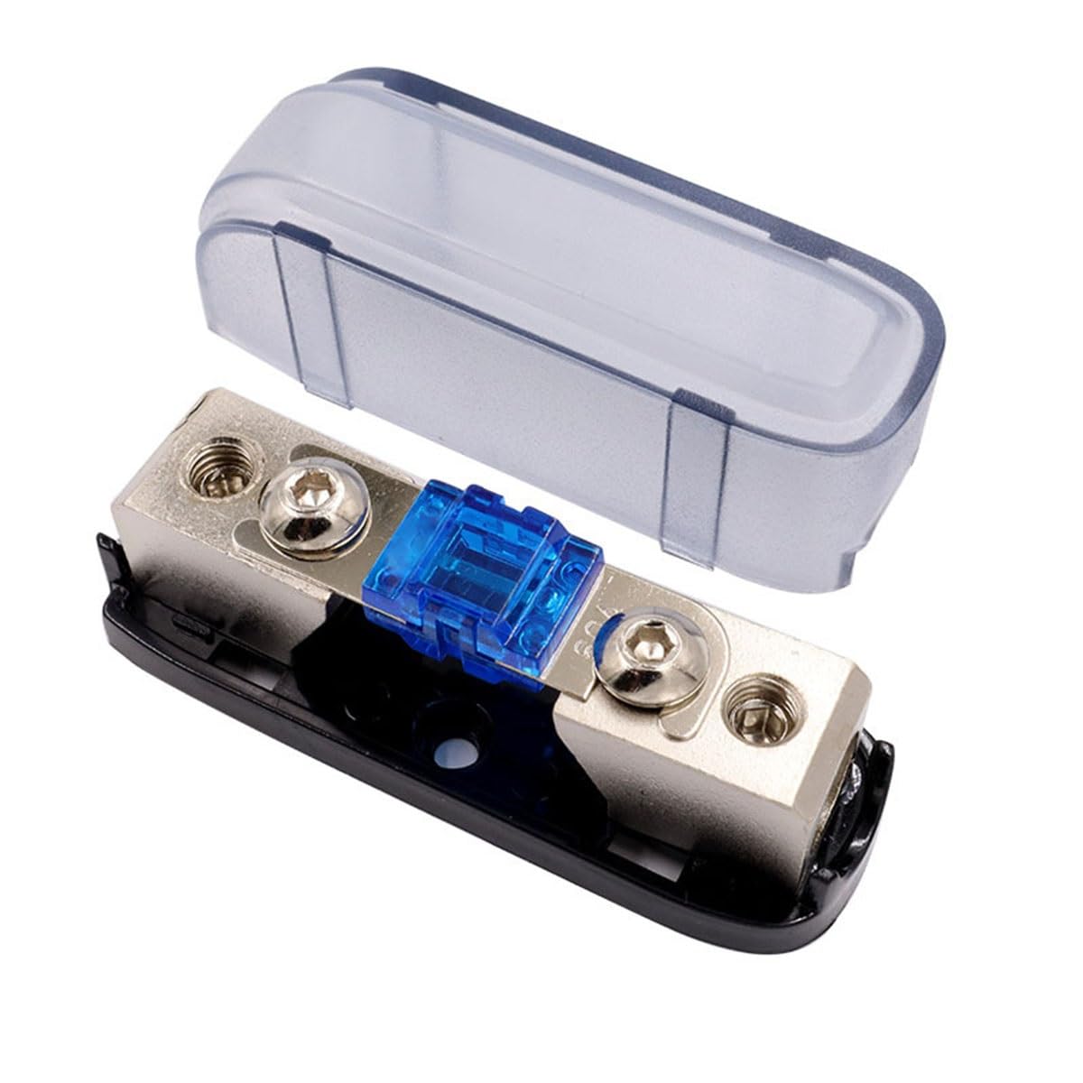 Auto-Audio-Sicherung, 30 A, 40 A, 60 A, 80 A, 100 A, 150 A, Stromsicherungshalter, Stereo-Audio-Einzelweg-AGU-Sicherungshalter, Stromverteilungs-Sicherungskasten(80A) von FENGXCUI