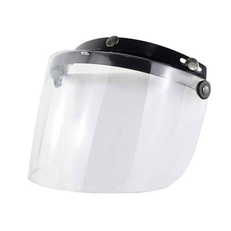 FENOHREFE Open Face Helm Visier Motorradhelm Bubble Visier Linse Bubble Shield 3-Snap Design Flip Up Down Helme Zubehör von FENOHREFE