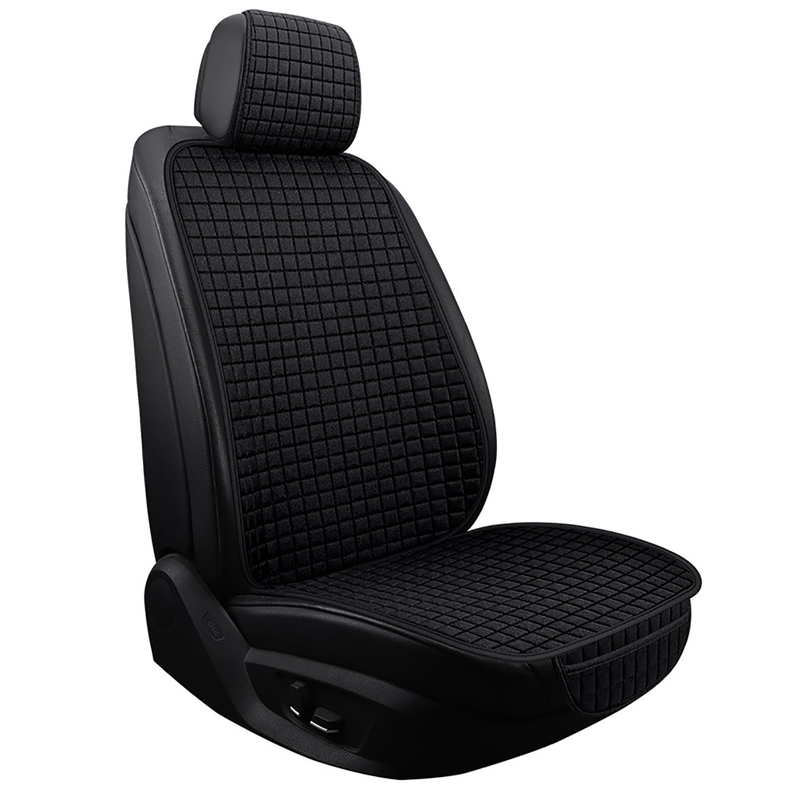 FENOQ Auto Sitzkissen Für Seat Ateca 2016 2017 2018 2019, Universal Leinen Vordersitze Rücksitz Sitzauflagen Autositzschoner Komfort Atmungsaktiv Innenraum Zubehör,B/Black von FENOQ