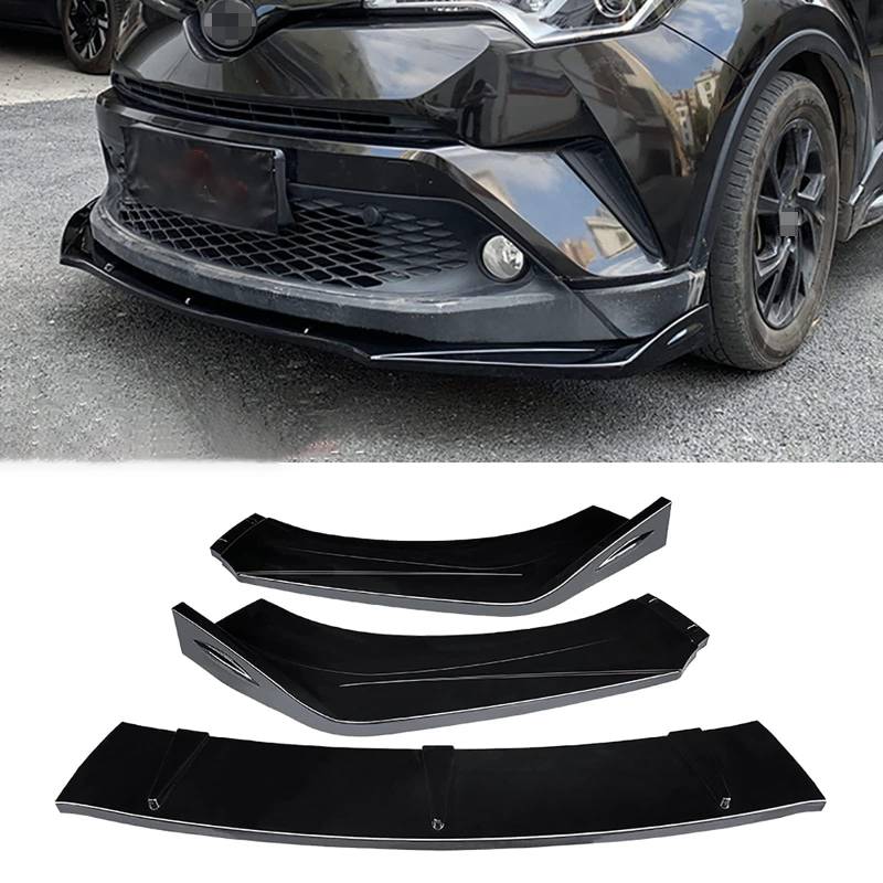 Auto Frontlippe Frontspoiler für Toyota C-HR CHR 2018-2022,Auto Frontstoßstange Splitter Lip Spoiler Frontspoiler Protector Kits von FENVY