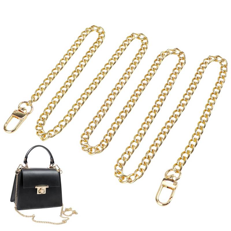 FERCAISH Taschenkette Gold Geldbörsen Riemen Kette Damen Trageriemen Tasche Handtaschen Crossbody Ersatzkette Metall Schulterriemen für Taschen 120cm von FERCAISH