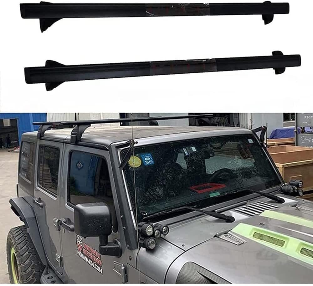 2 Pcs Auto Dachträger für Jeep Wrangler Rubicon JK/JL 2018 2019, Stark und Verschleißfest Dachgepäckträger Rostbeständig Dachträgersatz Roof Rack Rails von FERFXN