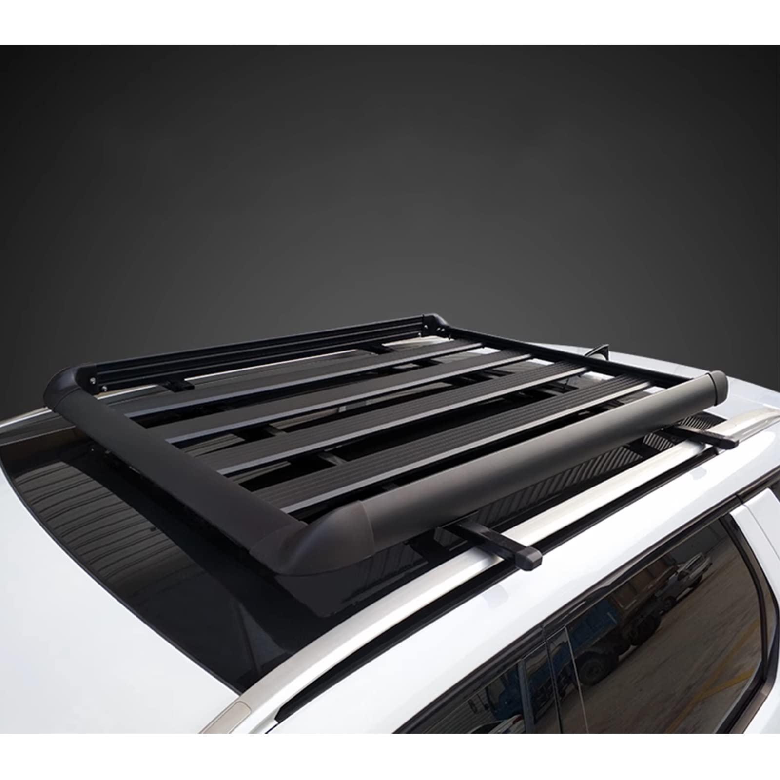 Aluminium Auto Dachkorb für Fo-rd Bronco Sport (CX430) 2021-2026 Dachgepäckträger Korb Dachträger Dach mit Gepäcknetz/Regentuch/Sicherheitsseil Belastung 68 kg,Single-Layer-130cm von FERFXN