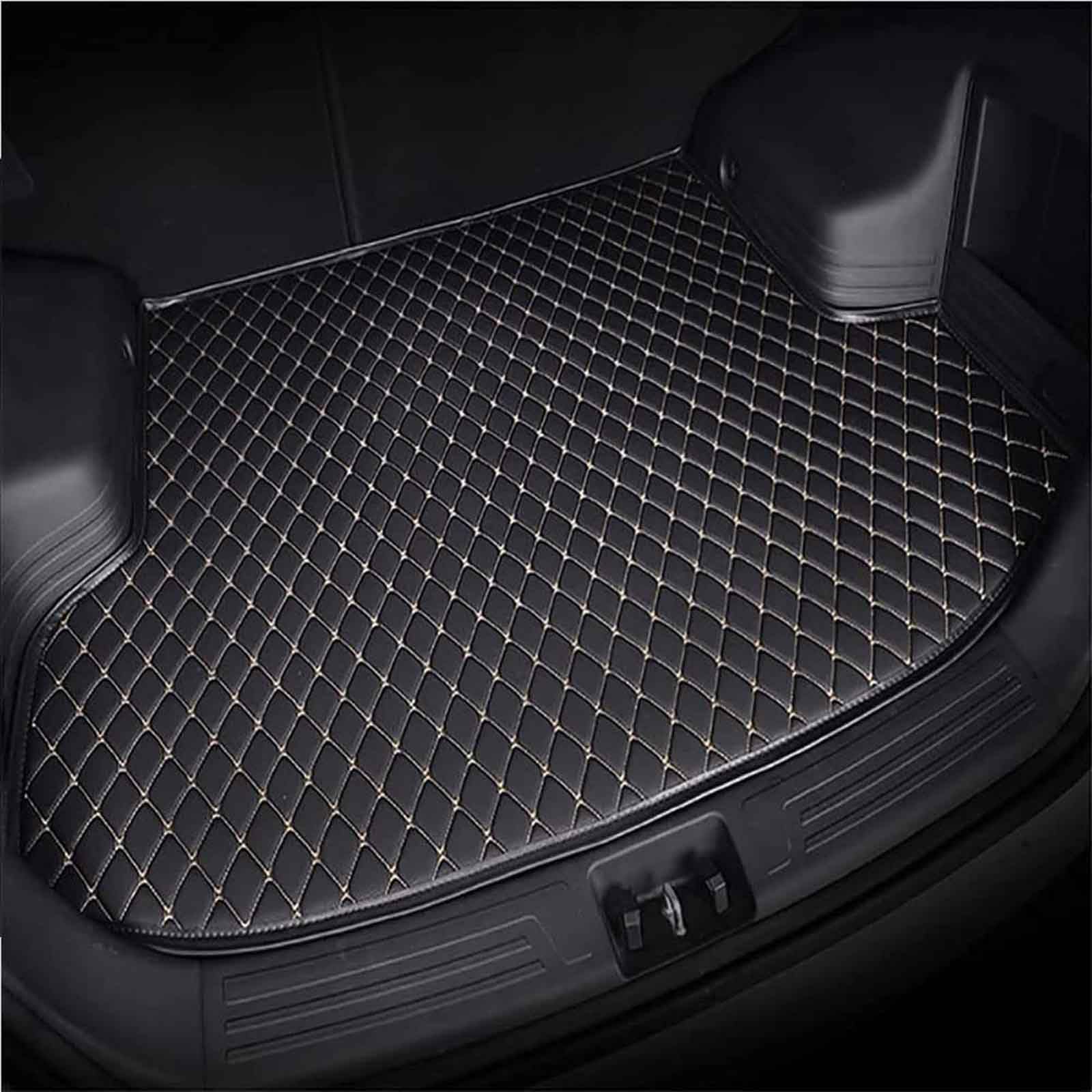 Kofferraummatte für Hon-da CR-V 2017 - Auto Leder Kofferraumwanne - Allwetter Kofferraum Schutzmatte - Wasserdicht Gepäckraumwanne - Gepäckraumeinlage, Black Beige von FERFXN