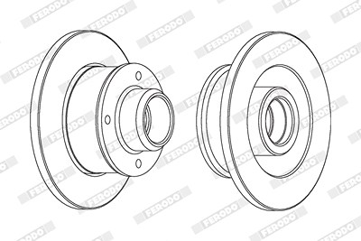 Ferodo 1x Bremsscheibe [Hersteller-Nr. DDF137C-1] für Seat, VW von FERODO