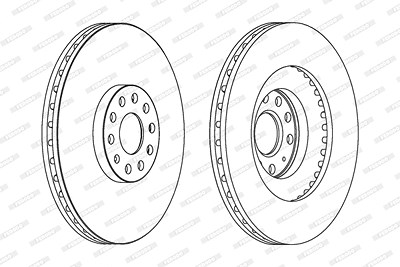 Ferodo 1x Bremsscheibe [Hersteller-Nr. DDF1504C-1] für Skoda, VW, Seat, Audi von FERODO