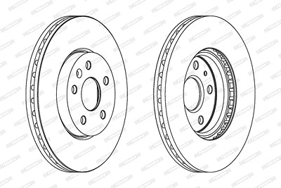 Ferodo 1x Bremsscheibe [Hersteller-Nr. DDF1722C-1] für Chevrolet, Opel, Saab, Vauxhall von FERODO