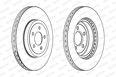 Ferodo 1x Bremsscheibe [Hersteller-Nr. DDF1765C-1] für Chrysler, Lancia von FERODO