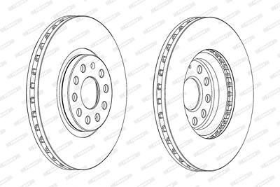 Ferodo 1x Bremsscheibe [Hersteller-Nr. DDF2016C-1] für Seat, Skoda, VW von FERODO