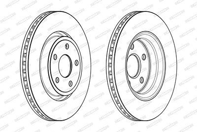 Ferodo 1x Bremsscheibe Vorderachse Belüftet [Hersteller-Nr. DDF2097C-1] für Jeep von FERODO