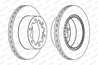 Ferodo 1x Bremsscheibe [Hersteller-Nr. FCR312A] für Mercedes-Benz, VW von FERODO