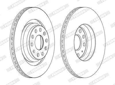 Ferodo Bremsscheibe Hinterachse Belüftet [Hersteller-Nr. DDF1503C] für Audi, Cupra, Seat, Skoda, VW von FERODO