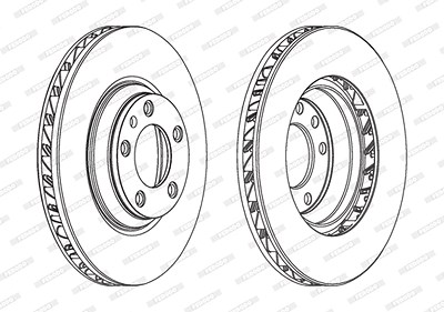 Ferodo 1x Bremsscheibe Vorderachse Belüftet Links [Hersteller-Nr. DDF1408LC-1] für Porsche, VW von FERODO