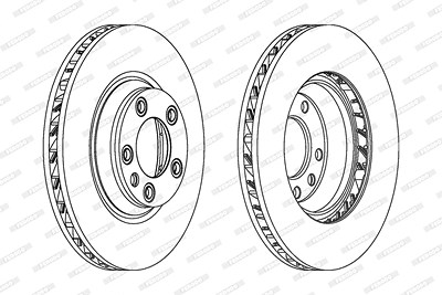 Ferodo 1x Bremsscheibe Vorderachse Belüftet Rechts [Hersteller-Nr. DDF1408RC-1] für Audi, Porsche, VW von FERODO