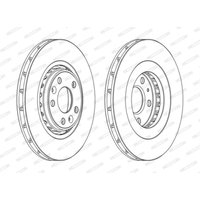 Bremsscheiben FERODO DDF1727C vorne, belüftet, 2 Stück von Ferodo