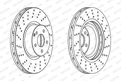 Ferodo 1x Bremsscheibe [Hersteller-Nr. DDF1248C-1] für Mercedes-Benz von FERODO