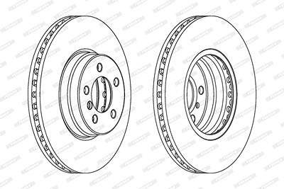 Ferodo 1x Bremsscheibe [Hersteller-Nr. DDF1436C-1] für Land Rover von FERODO