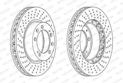 Ferodo 1x Bremsscheibe [Hersteller-Nr. DDF1592LC-1] für Porsche von FERODO