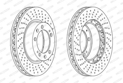 Ferodo 1x Bremsscheibe [Hersteller-Nr. DDF1592RC-1] für Porsche von FERODO