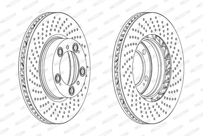 Ferodo 1x Bremsscheibe [Hersteller-Nr. DDF2020LC-1] für Porsche von FERODO