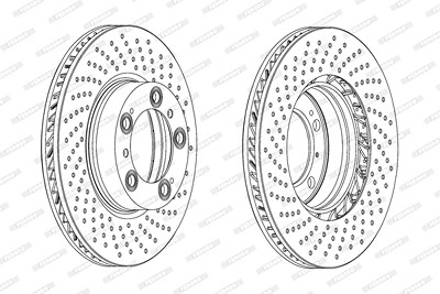 Ferodo 1x Bremsscheibe [Hersteller-Nr. DDF2020RC-1] für Porsche von FERODO