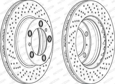Ferodo 1x Bremsscheibe [Hersteller-Nr. DDF2027LC-1] für Porsche von FERODO