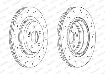 Ferodo 1x Bremsscheibe [Hersteller-Nr. DDF2177C-1] für Mercedes-Benz von FERODO