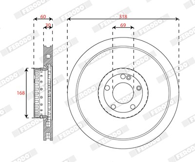 Ferodo 1x Bremsscheibe [Hersteller-Nr. DDF2838VC-1] für Mercedes-Benz von FERODO